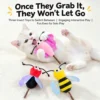 Wooden Wand Cat Teaser Toy, Insect Shape Molar Cat Toy with Crinkle Paper