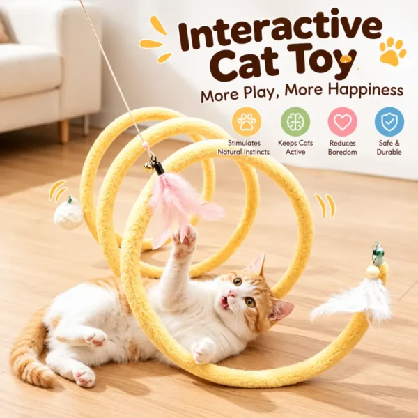 副图4 (21) Collapsible Cat Tunnel Toy, Plush Foldable Interactive Play Tube for Cats
