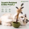Catnip Tumbler Cat Toy, Feather Interactive Kitten Teaser with Bell