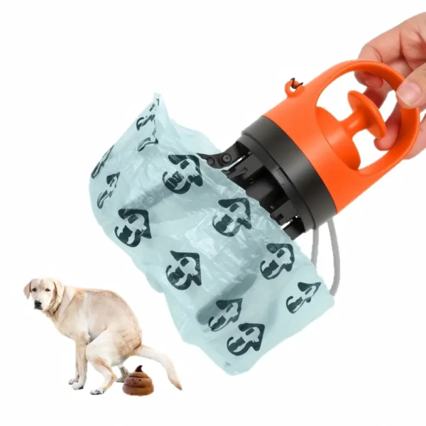 副图4 (38) Portable Dog Pooper Scooper, Outdoor Pet Waste Picker with Poop Bag Dispenser