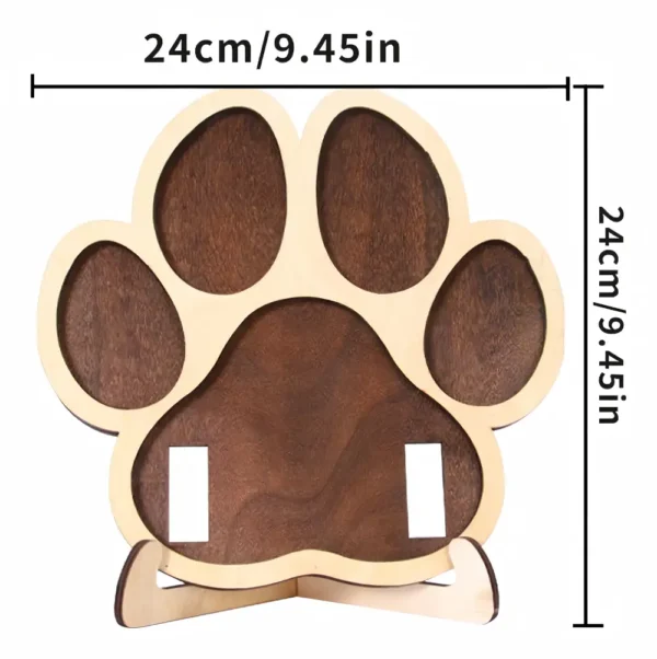 Pet Memorial Paw Print Frame | Wooden Tabletop Photo Keepsake