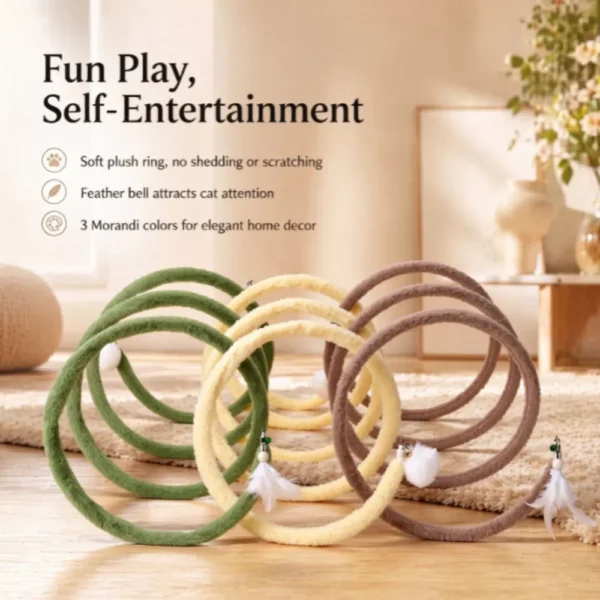副图5 (8) Collapsible Cat Tunnel Toy, Plush Foldable Interactive Play Tube for Cats
